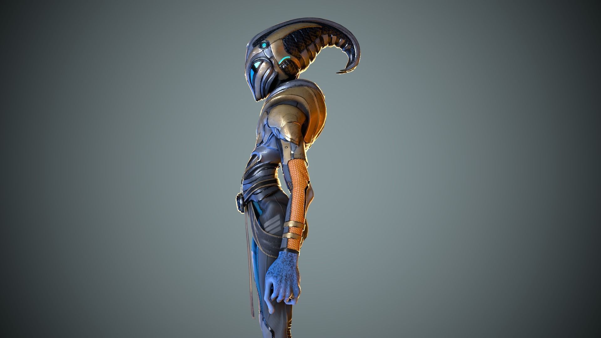 Alien Striscils Low-poly 3D model_5