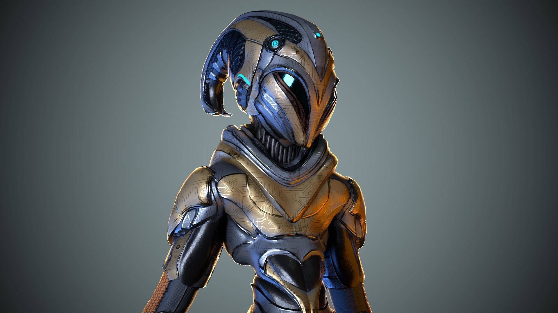 Alien Striscils Low-poly 3D model_4