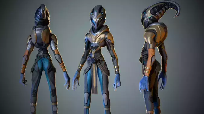 Alien Striscils Low-poly 3D model