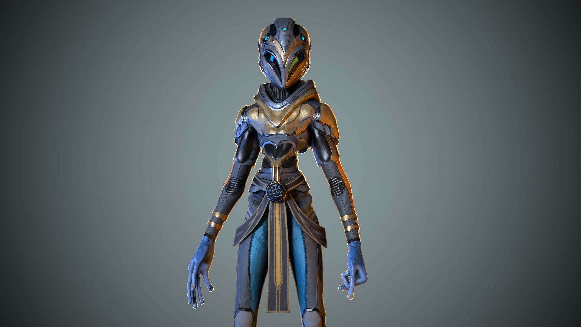 Alien Striscils Low-poly 3D model_3