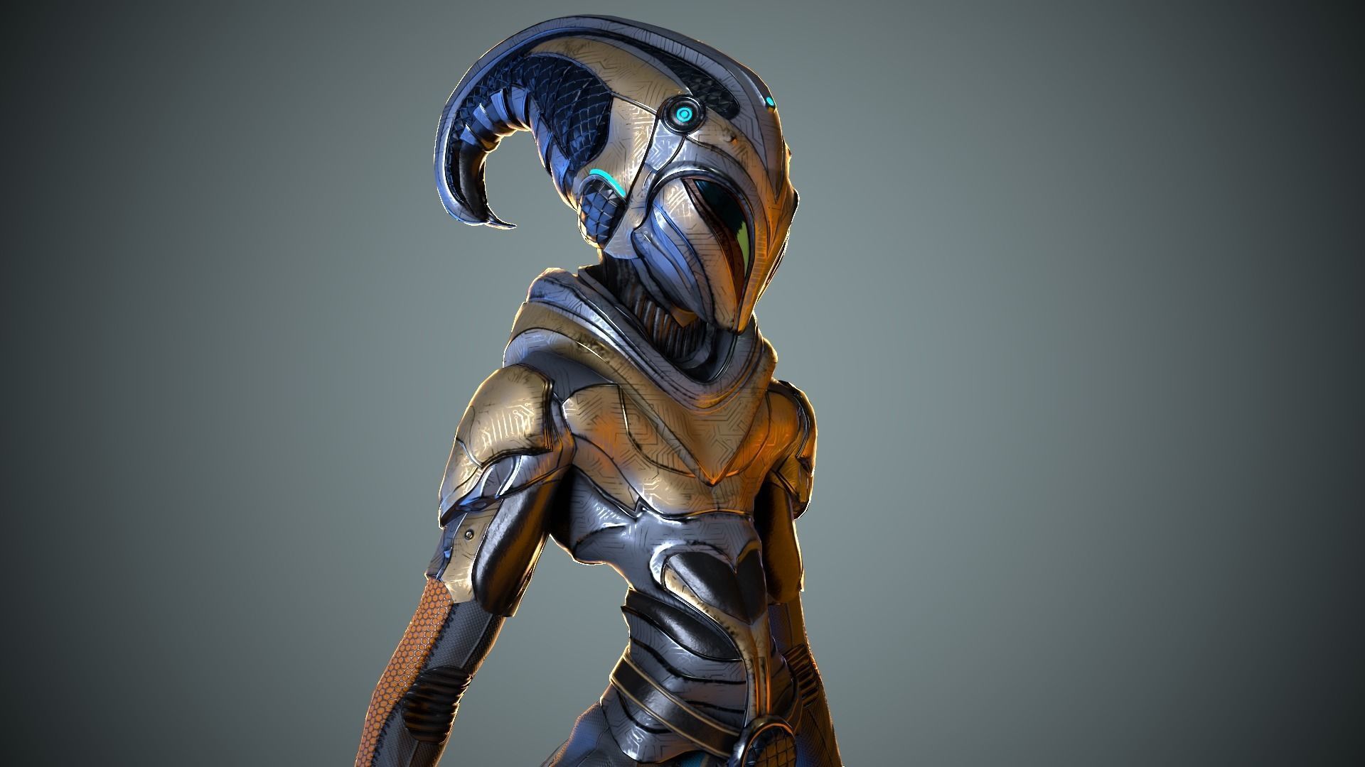 Alien Striscils Low-poly 3D model_10