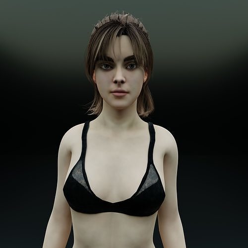 Realistic Game Ready Female Character-01 Low-poly 3D model