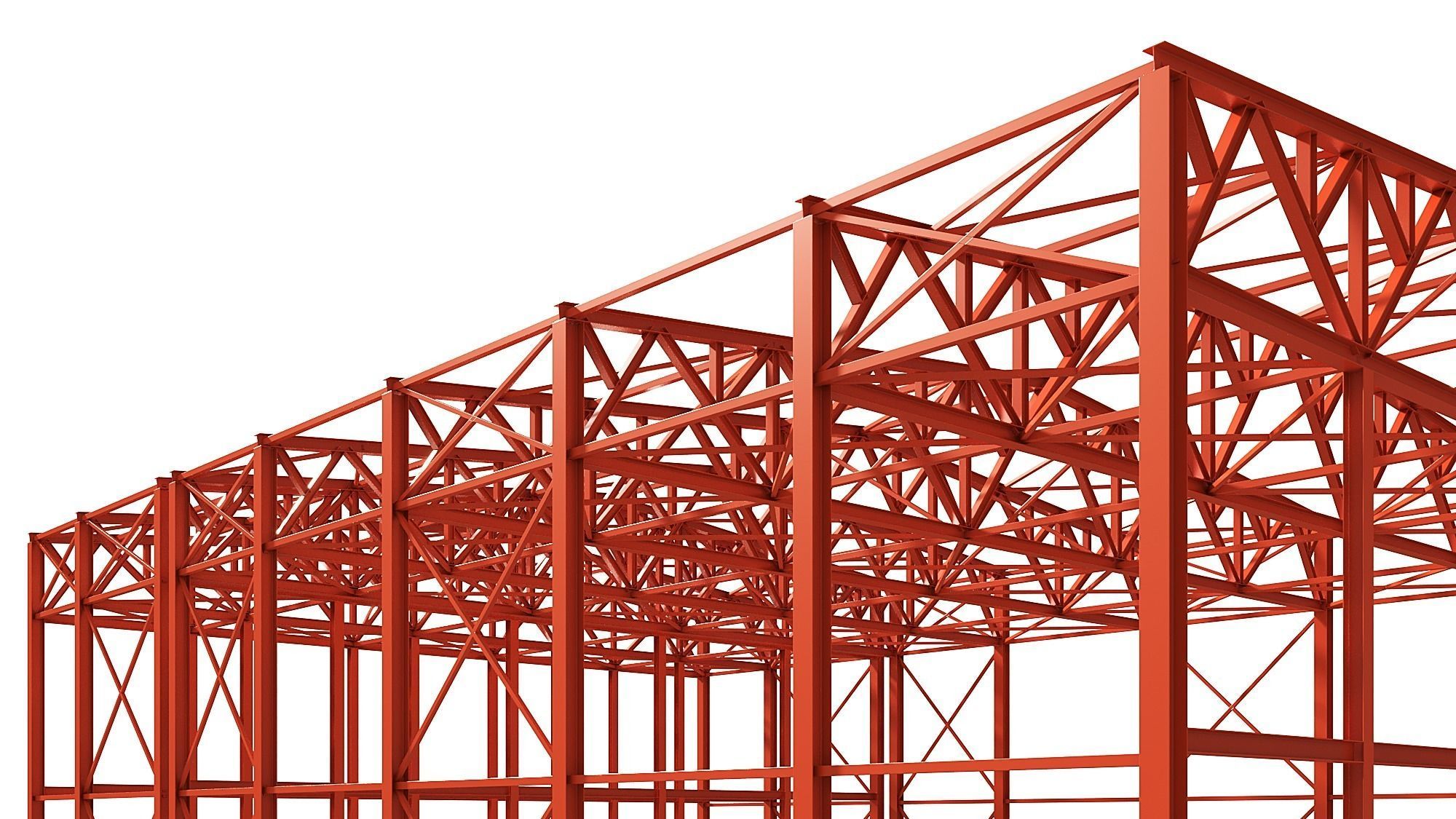 Metal structure - Steel Warehouse Building - Hangar 3D model_4