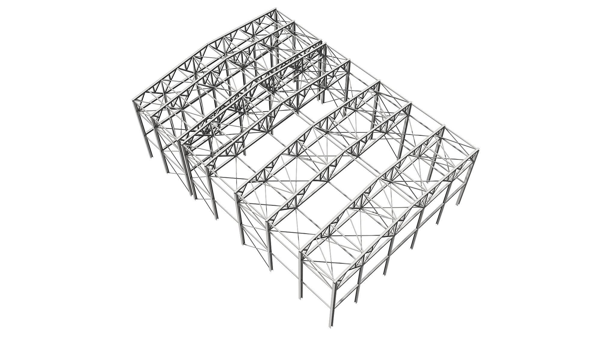 Metal structure - Steel Warehouse Building - Hangar 3D model_15