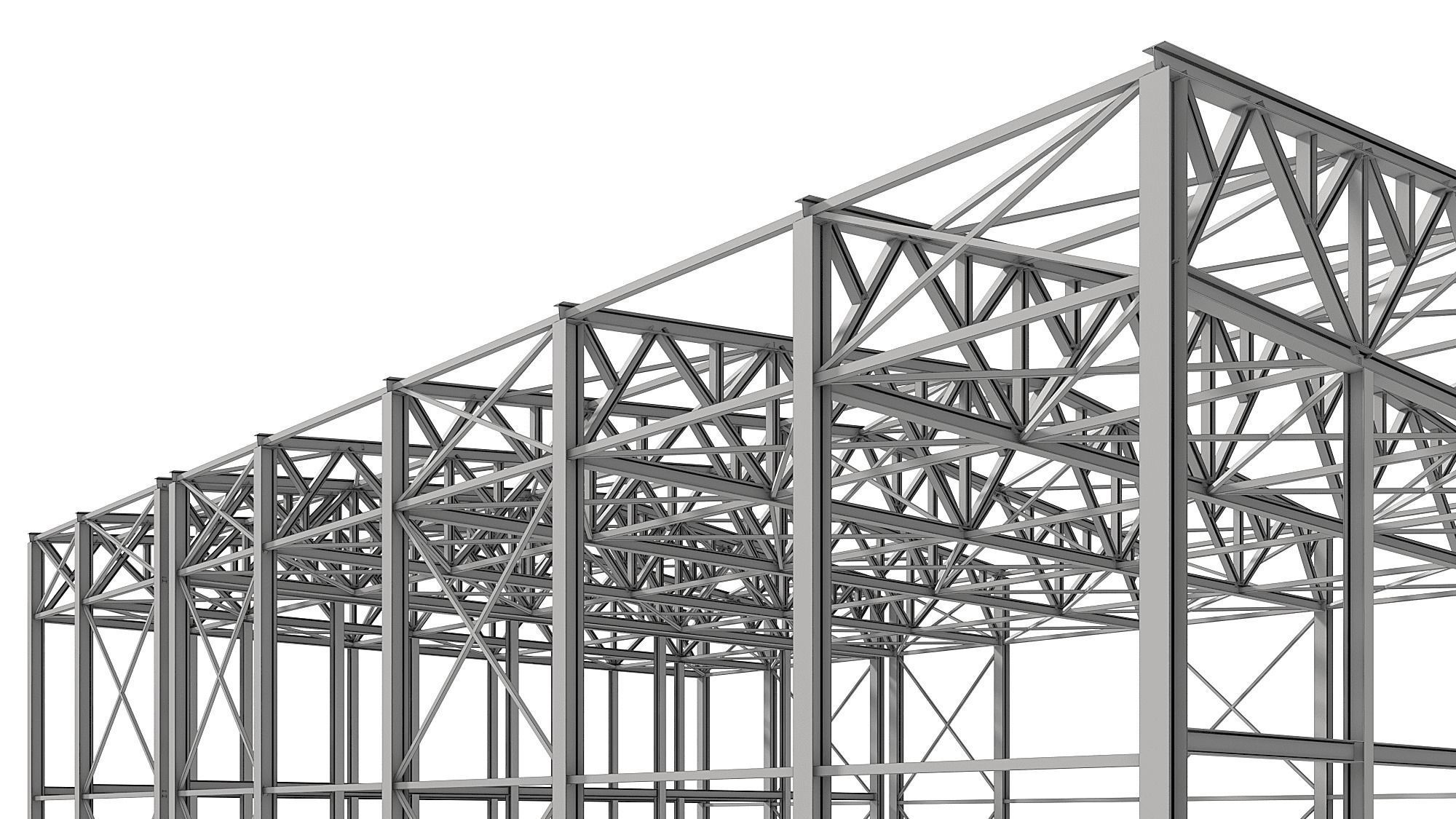Metal structure - Steel Warehouse Building - Hangar 3D model_13