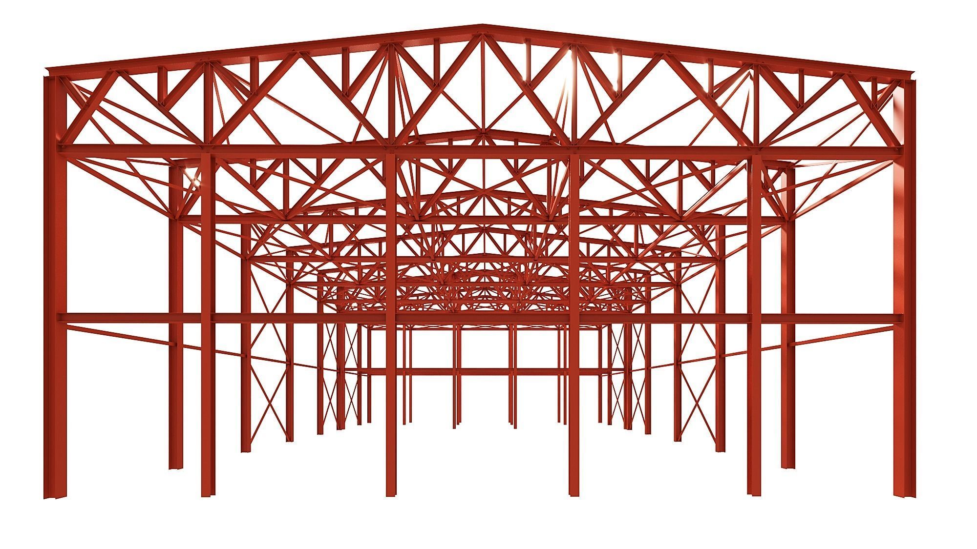 Metal structure - Steel Warehouse Building - Hangar 3D model_8