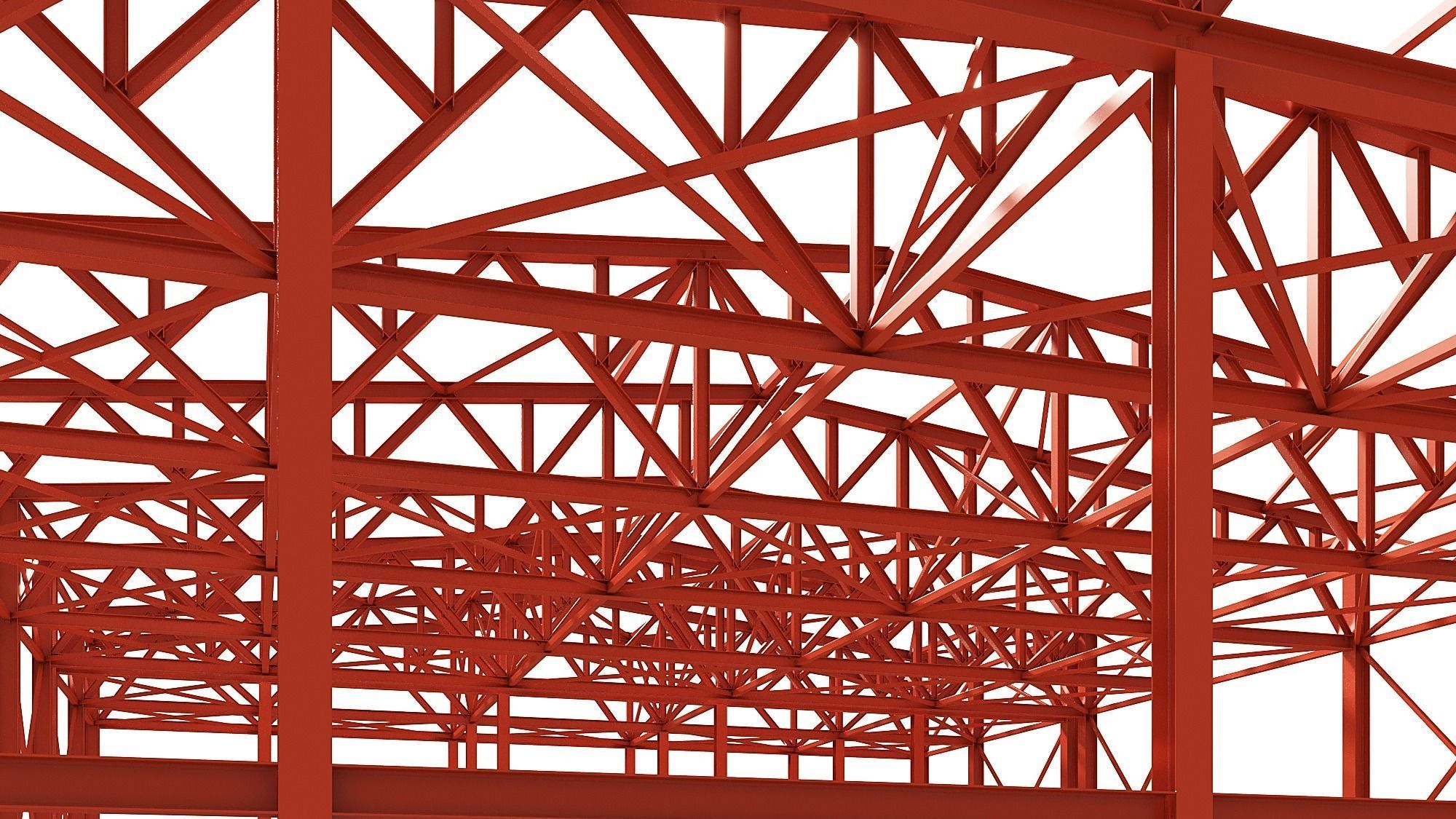 Metal structure - Steel Warehouse Building - Hangar 3D model_7