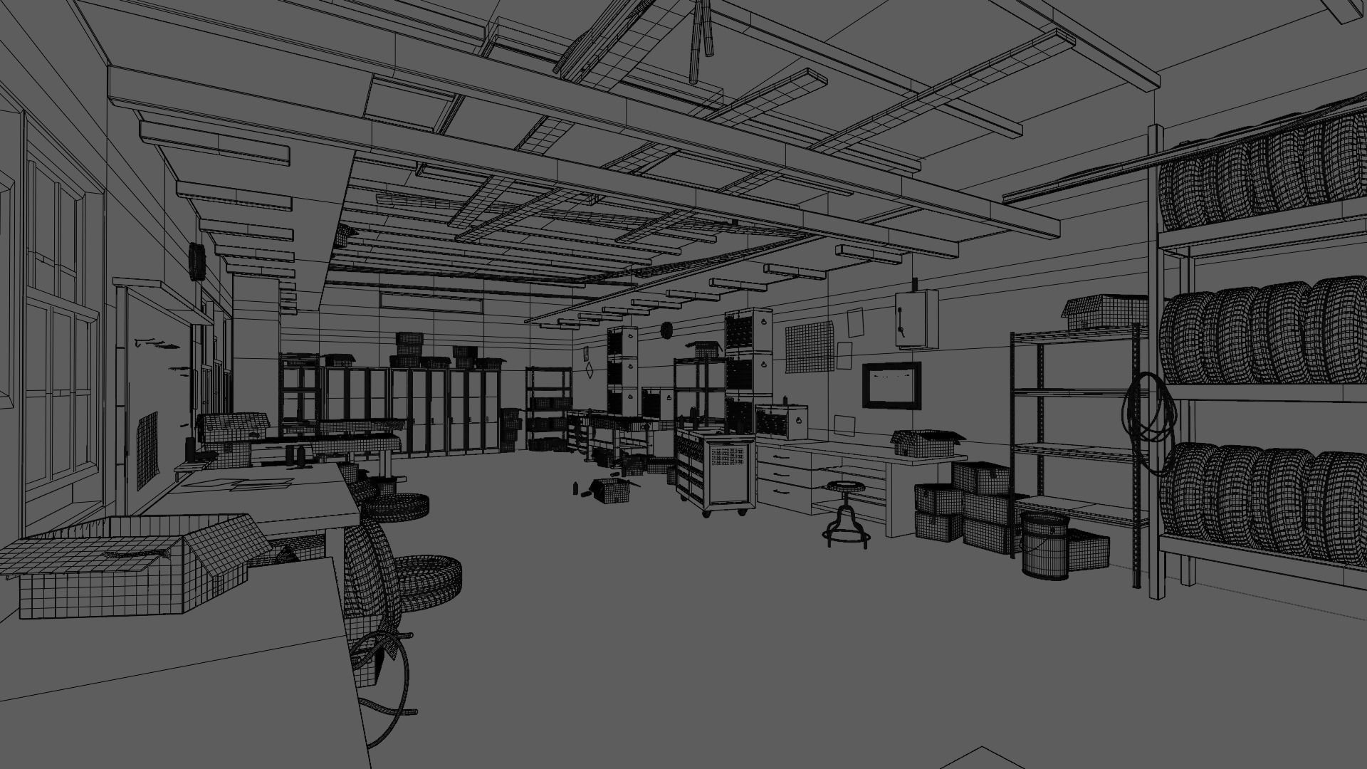 Abandoned Garage 3D model_7