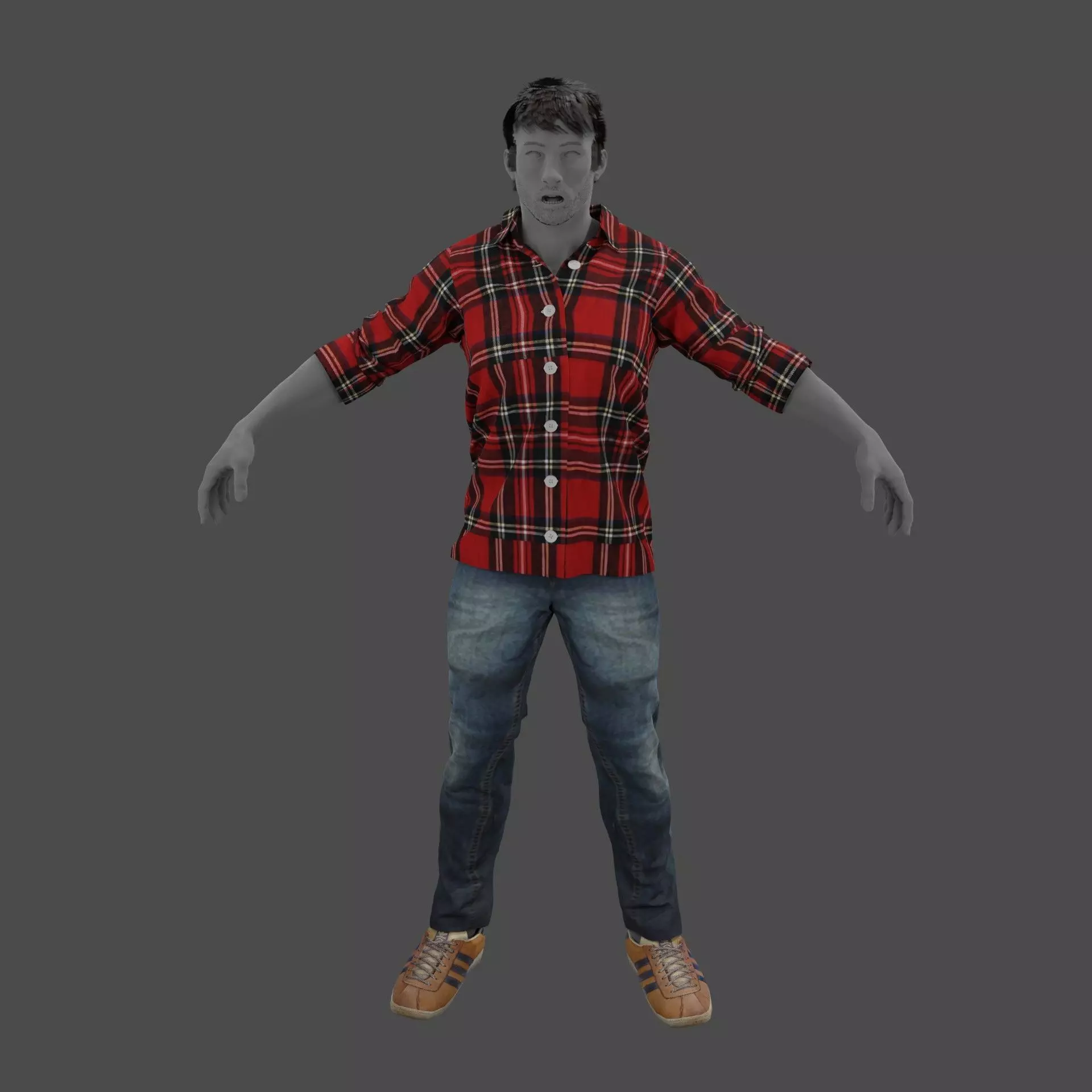 Character Man Low-poly 3D model_0