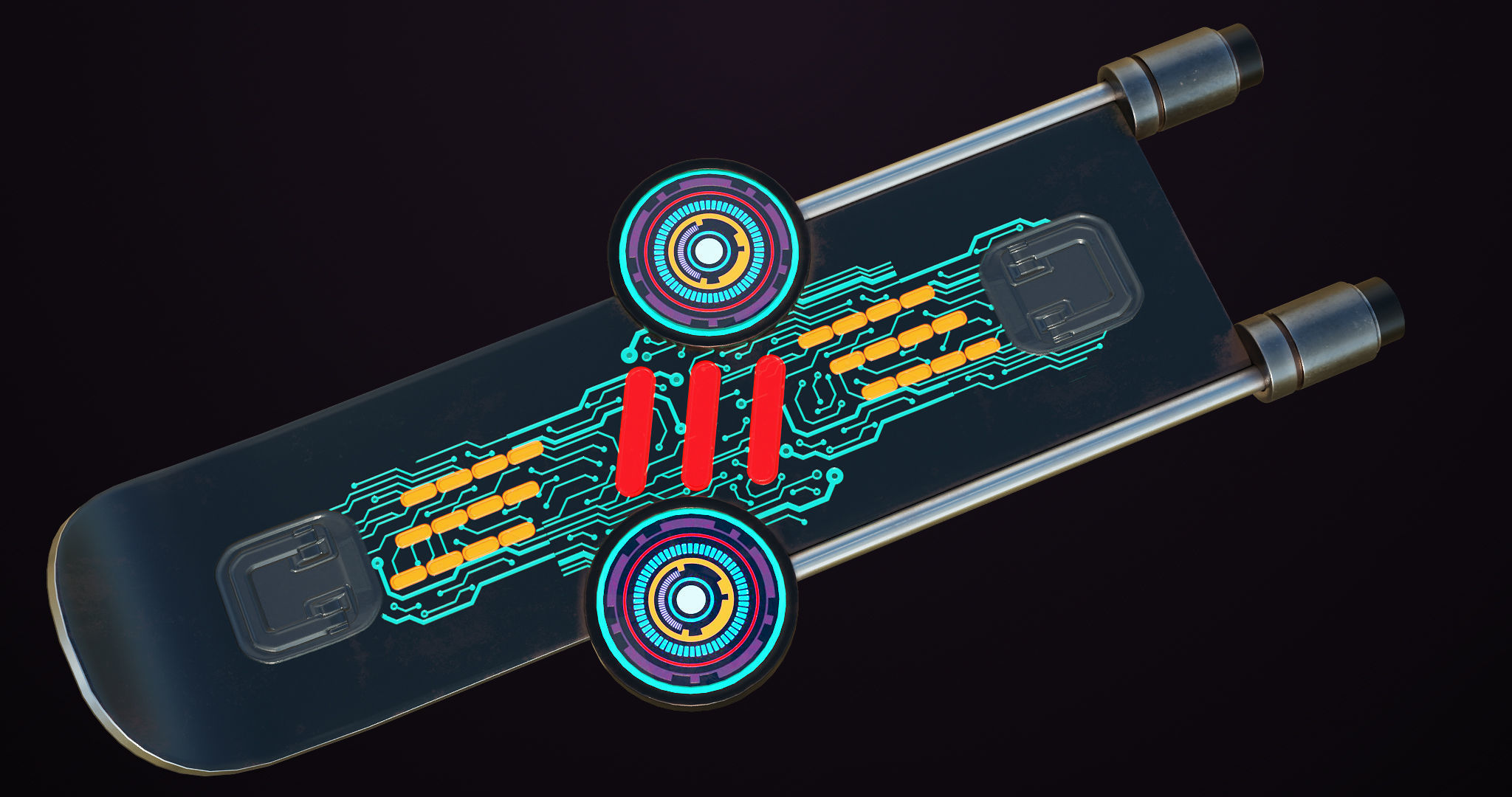 5 Sci Fi Hoverboards All PBR Unity UE Textures Included 3D Model Collection_30