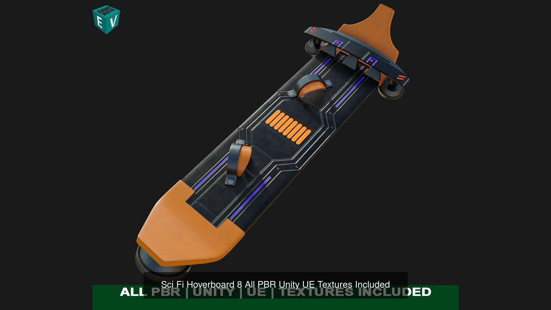 5 Sci Fi Hoverboards All PBR Unity UE Textures Included 3D Model Collection_23
