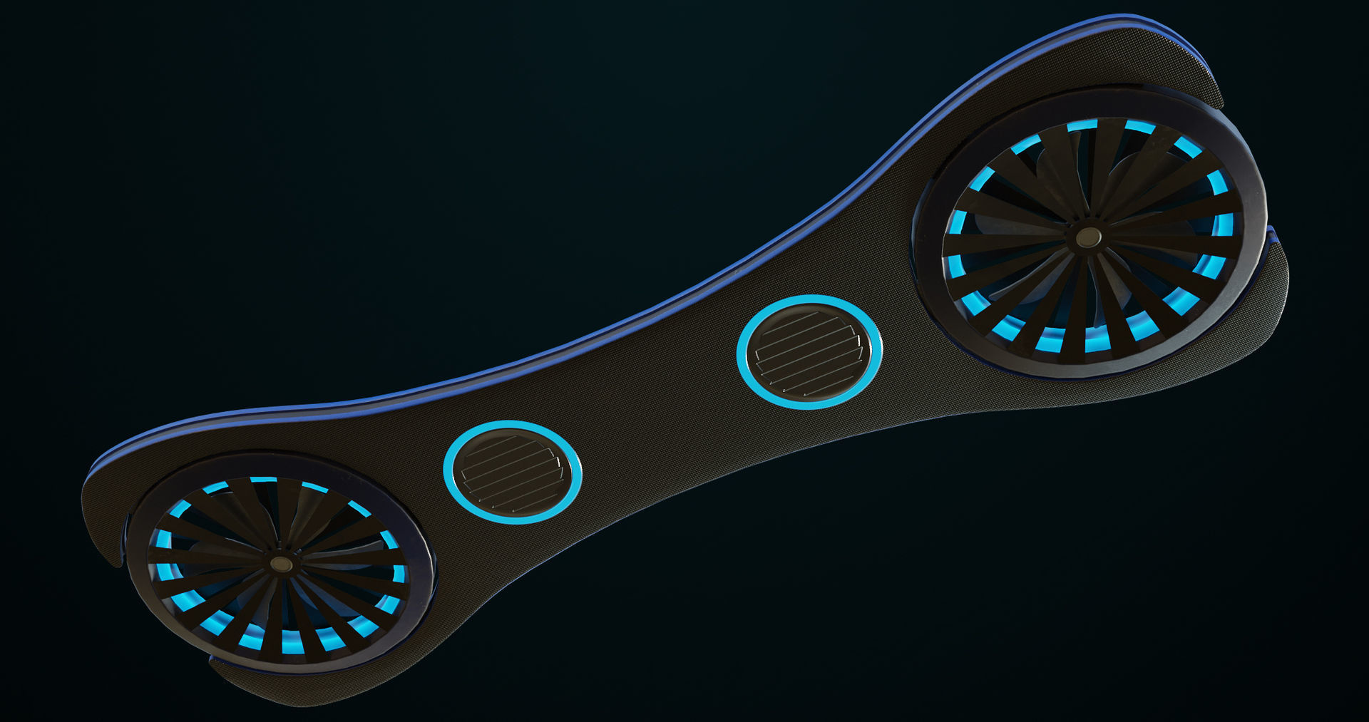 5 Sci Fi Hoverboards All PBR Unity UE Textures Included 3D Model Collection_13