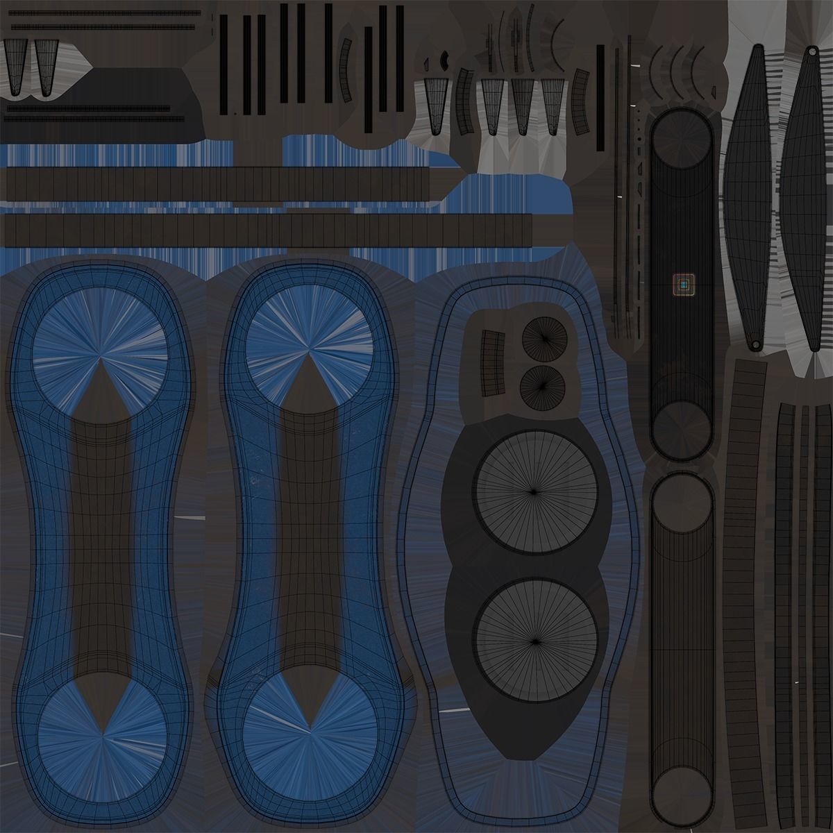 5 Sci Fi Hoverboards All PBR Unity UE Textures Included 3D Model Collection_7