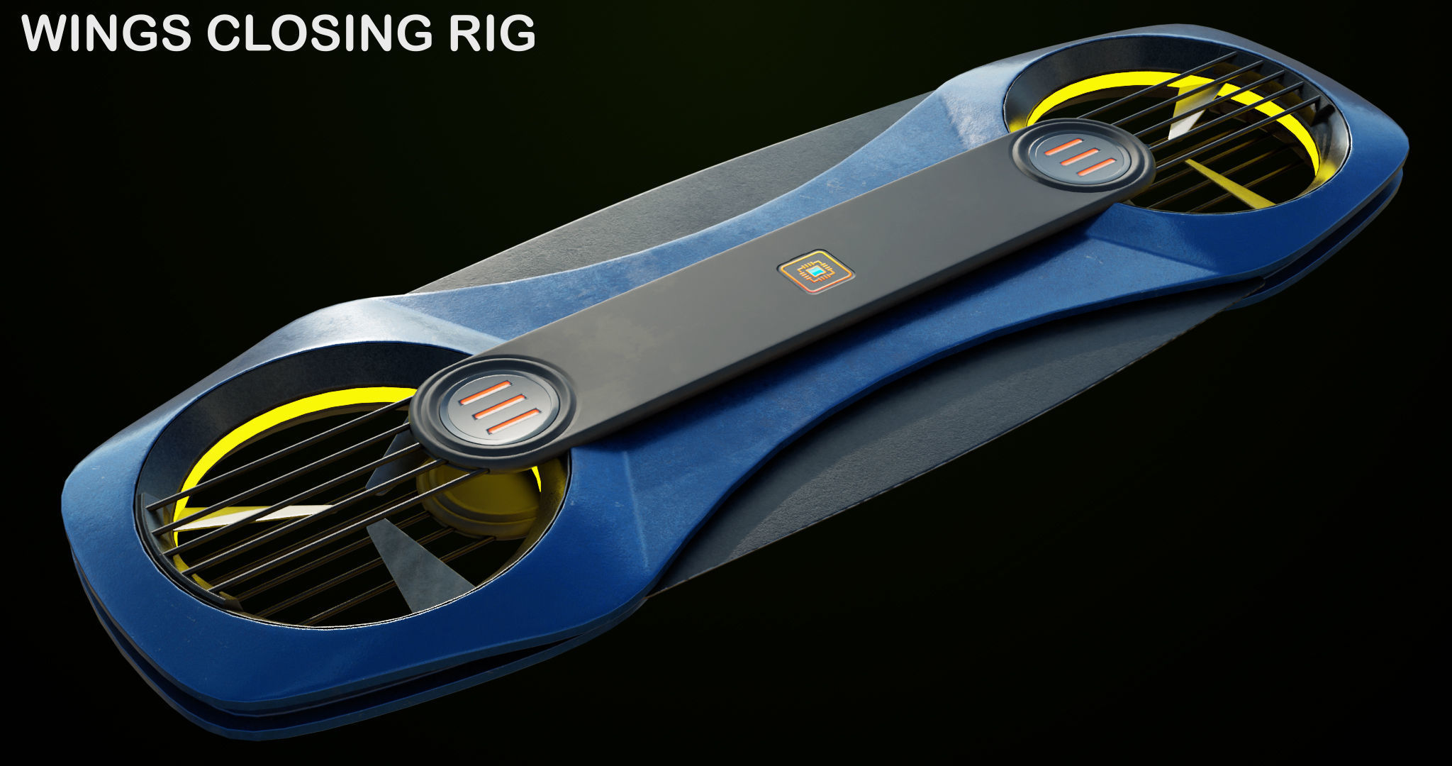 5 Sci Fi Hoverboards All PBR Unity UE Textures Included 3D Model Collection_4