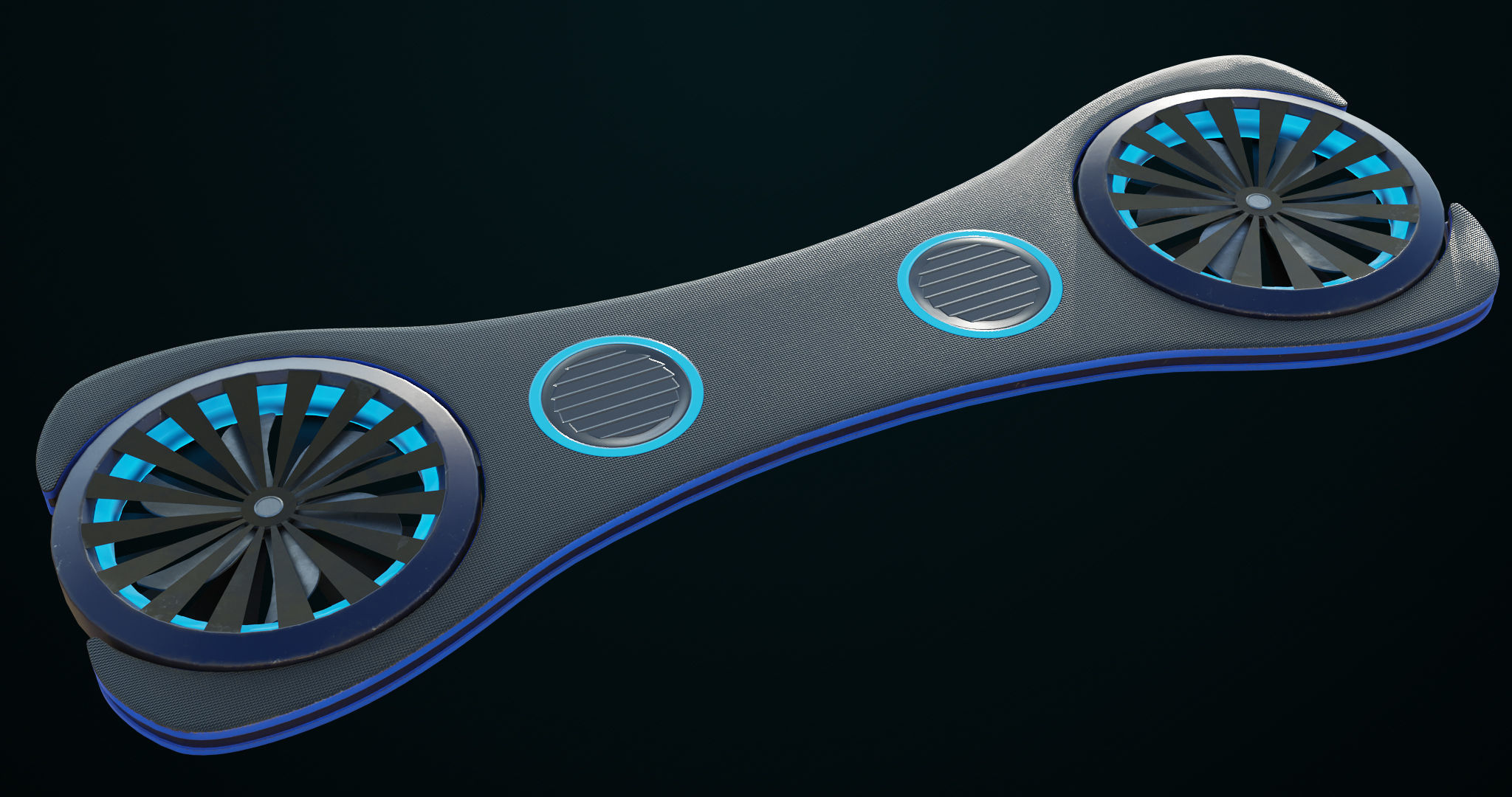 5 Sci Fi Hoverboards All PBR Unity UE Textures Included 3D Model Collection_11