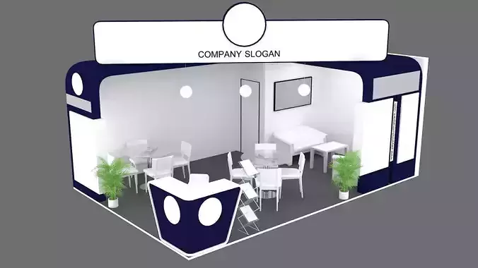 3D Exhibition Stand 6x4 24SQM