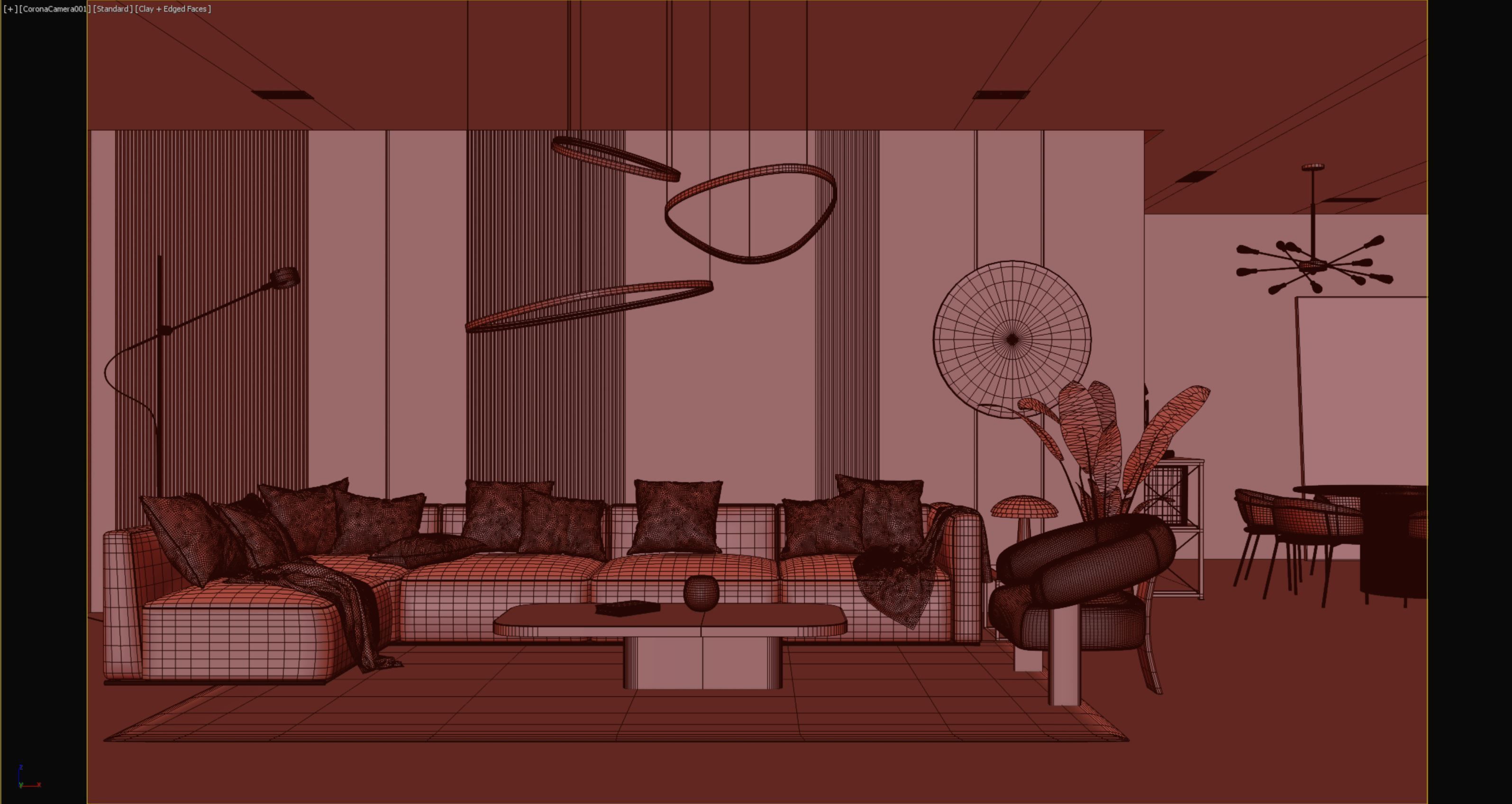 Interior scene living room 11 3D model_9