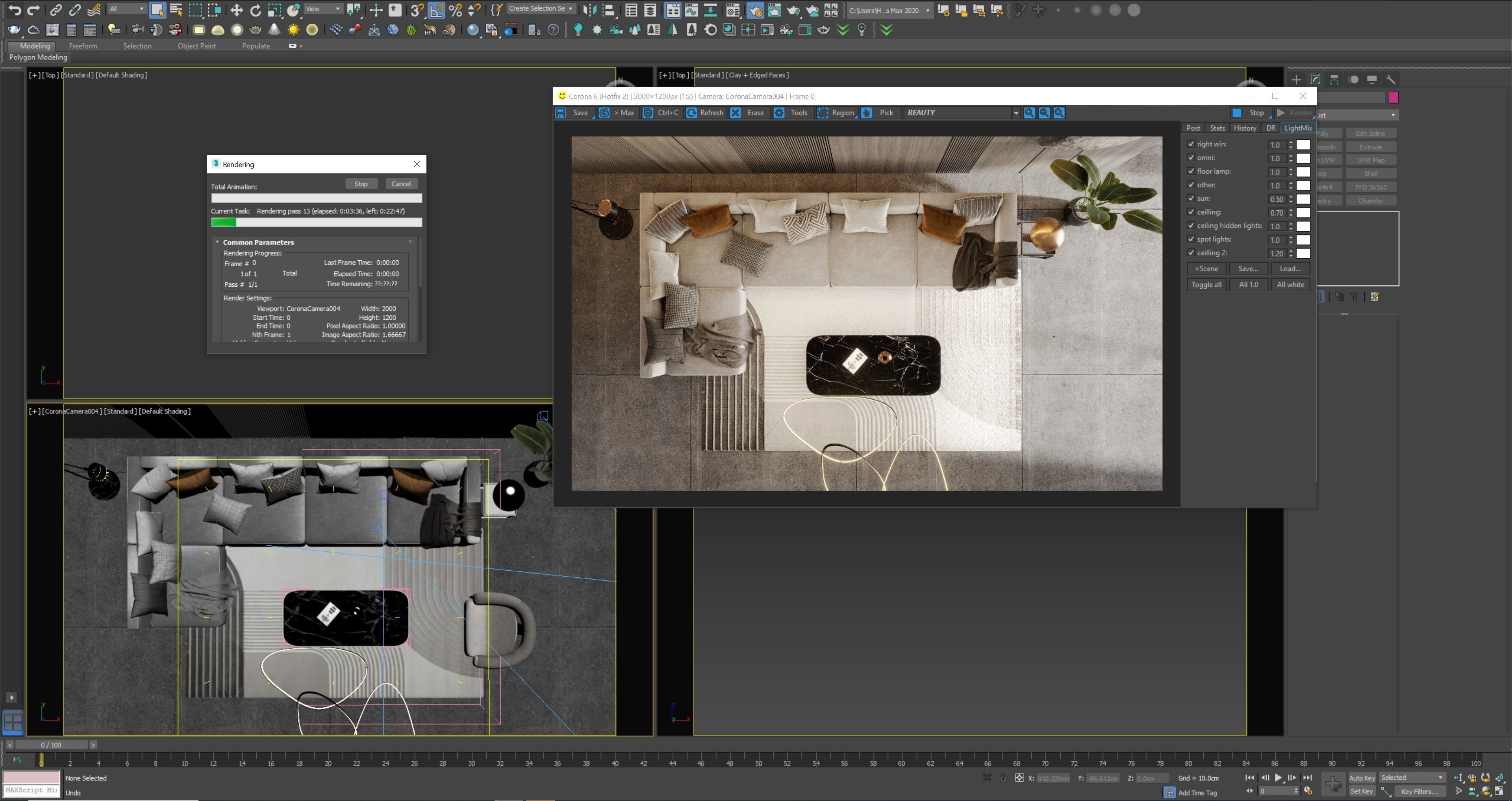 Interior scene living room 11 3D model_6