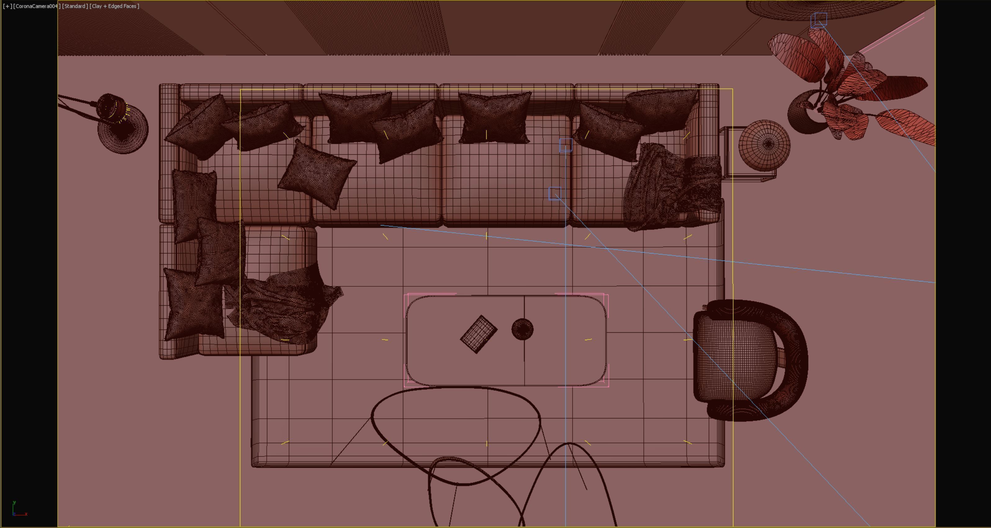 Interior scene living room 11 3D model_8