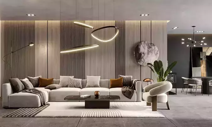 Interior scene living room 11 3D model