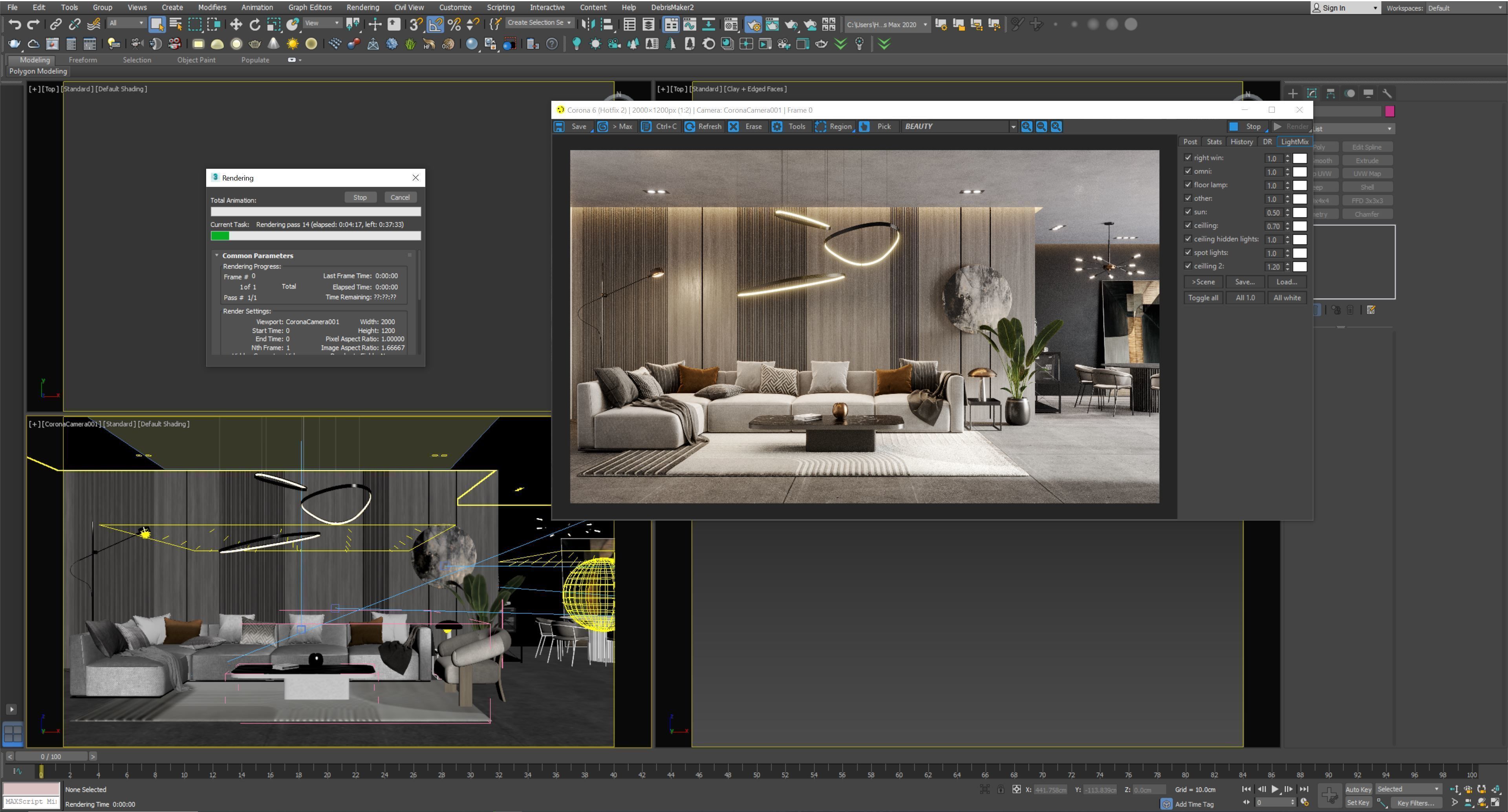 Interior scene living room 11 3D model_5