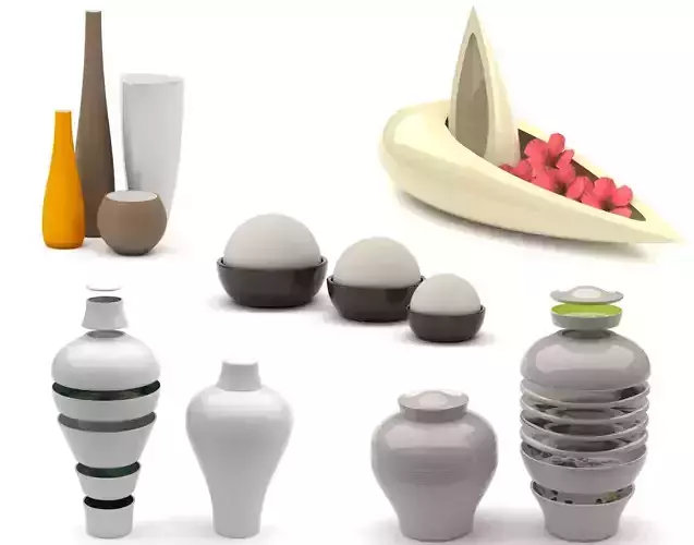 Art vases 3D Model Collection