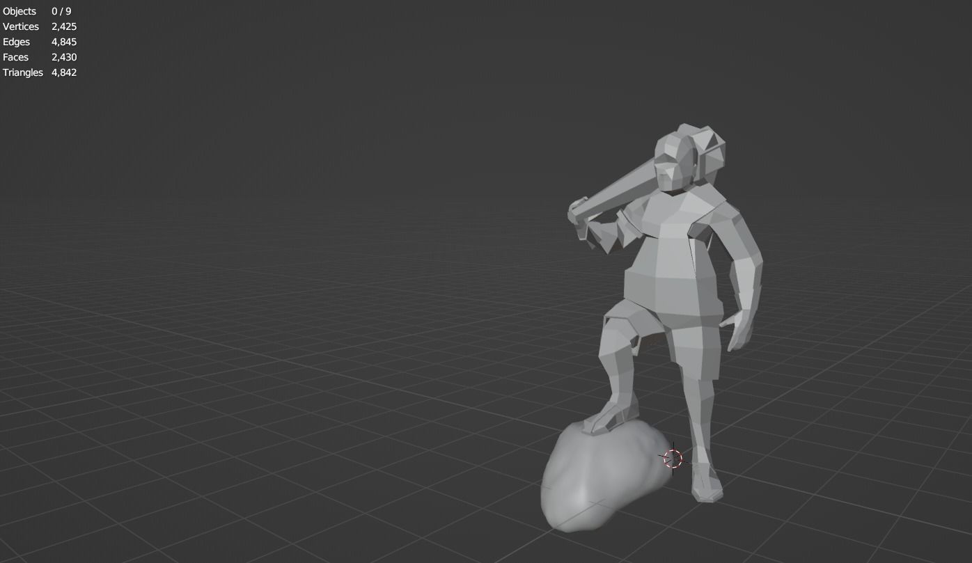 Cyclops Giant Monster Titan Ogre Game ready Rigged Low-poly 3D model_9