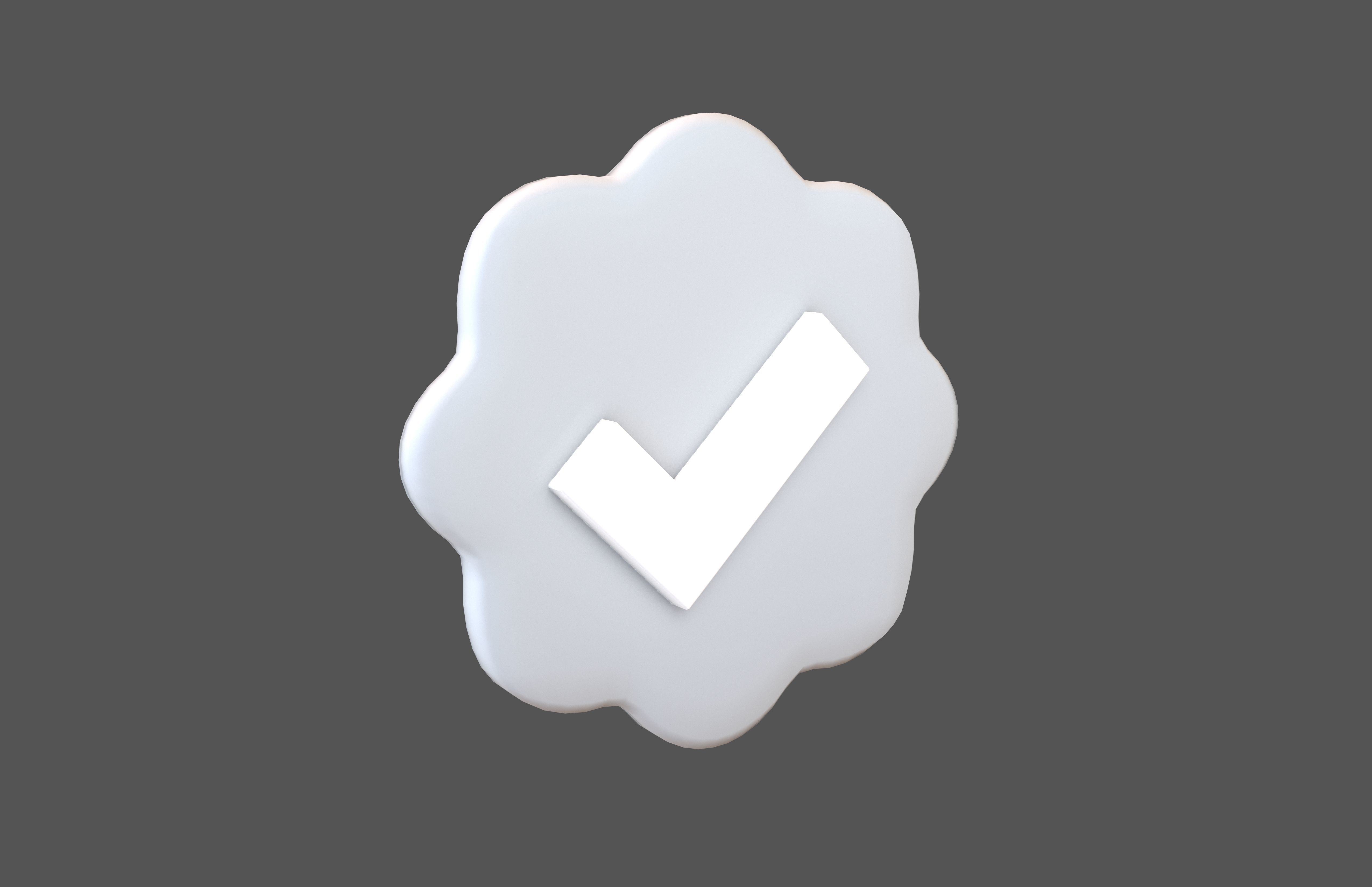3D model Verified Check Mark Symbol v1 002 VR / AR / low-poly | CGTrader