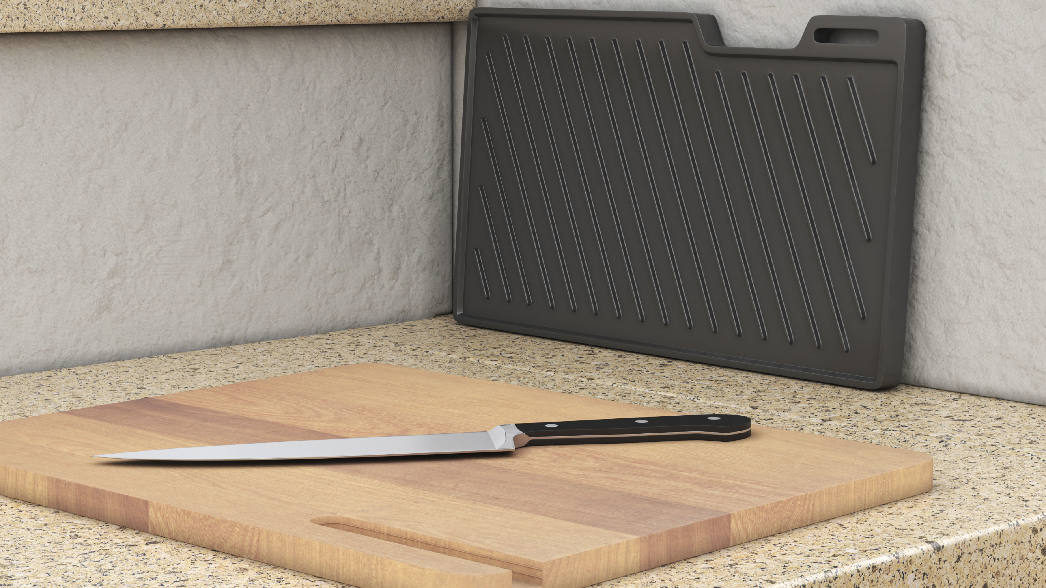 Charcoal Barbecue Set01 3D model_5