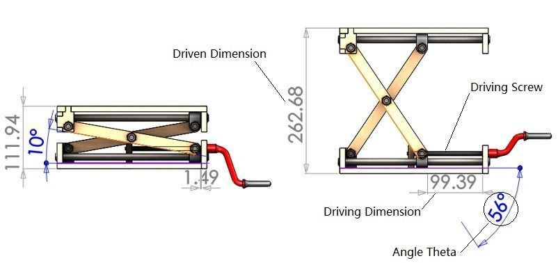Wooden Scissor Lifting Table 3D model_6