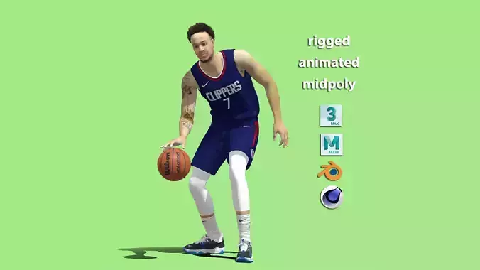 3D Rigged Amir Coffey Los Angeles Clippers NBA