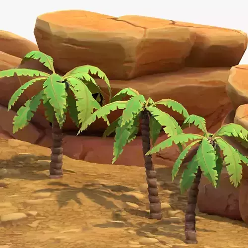 Cartoon Palm Tree Scene