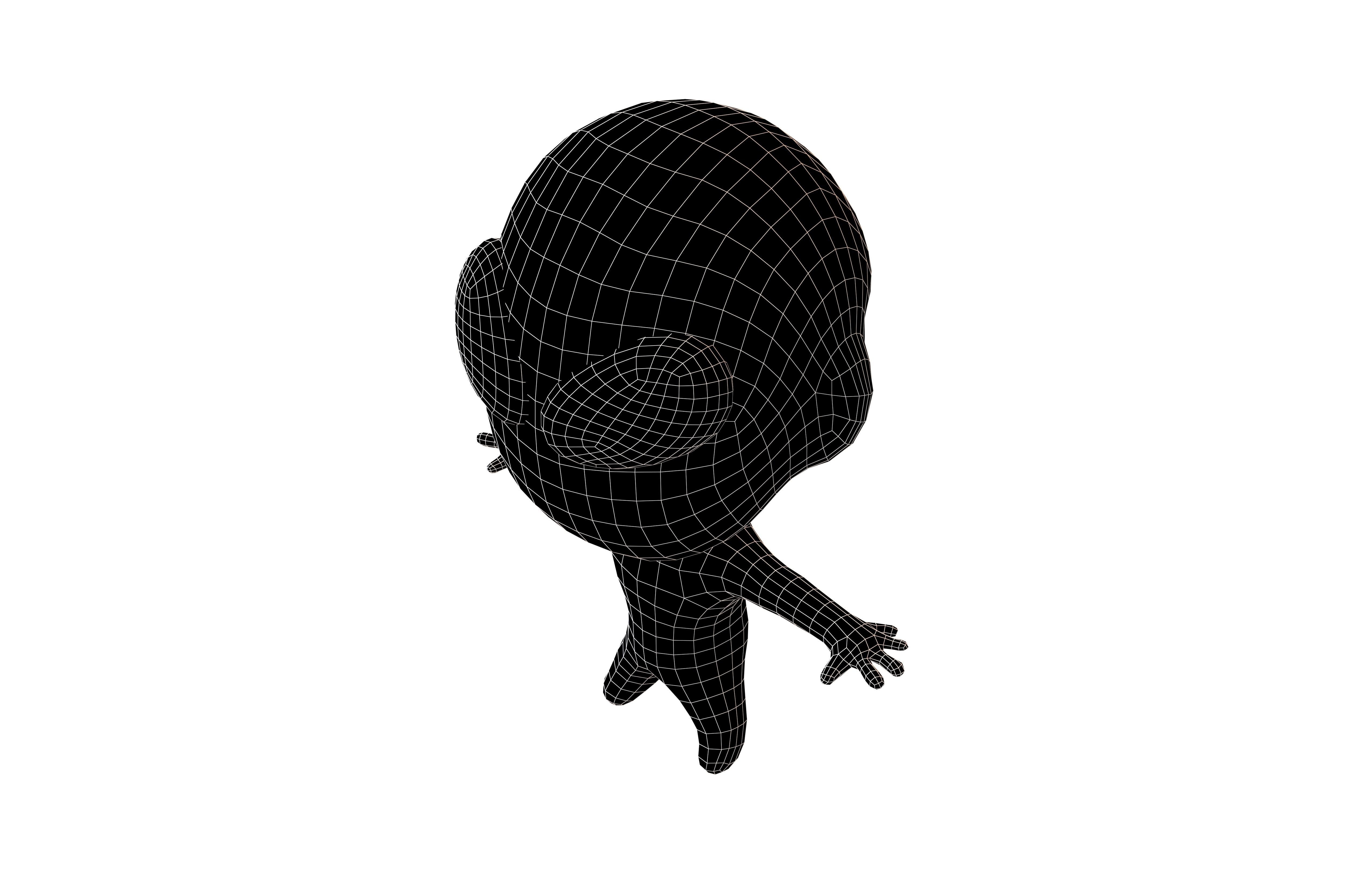 Cartoon Character Alien Monster v1 002 Low-poly 3D model_5