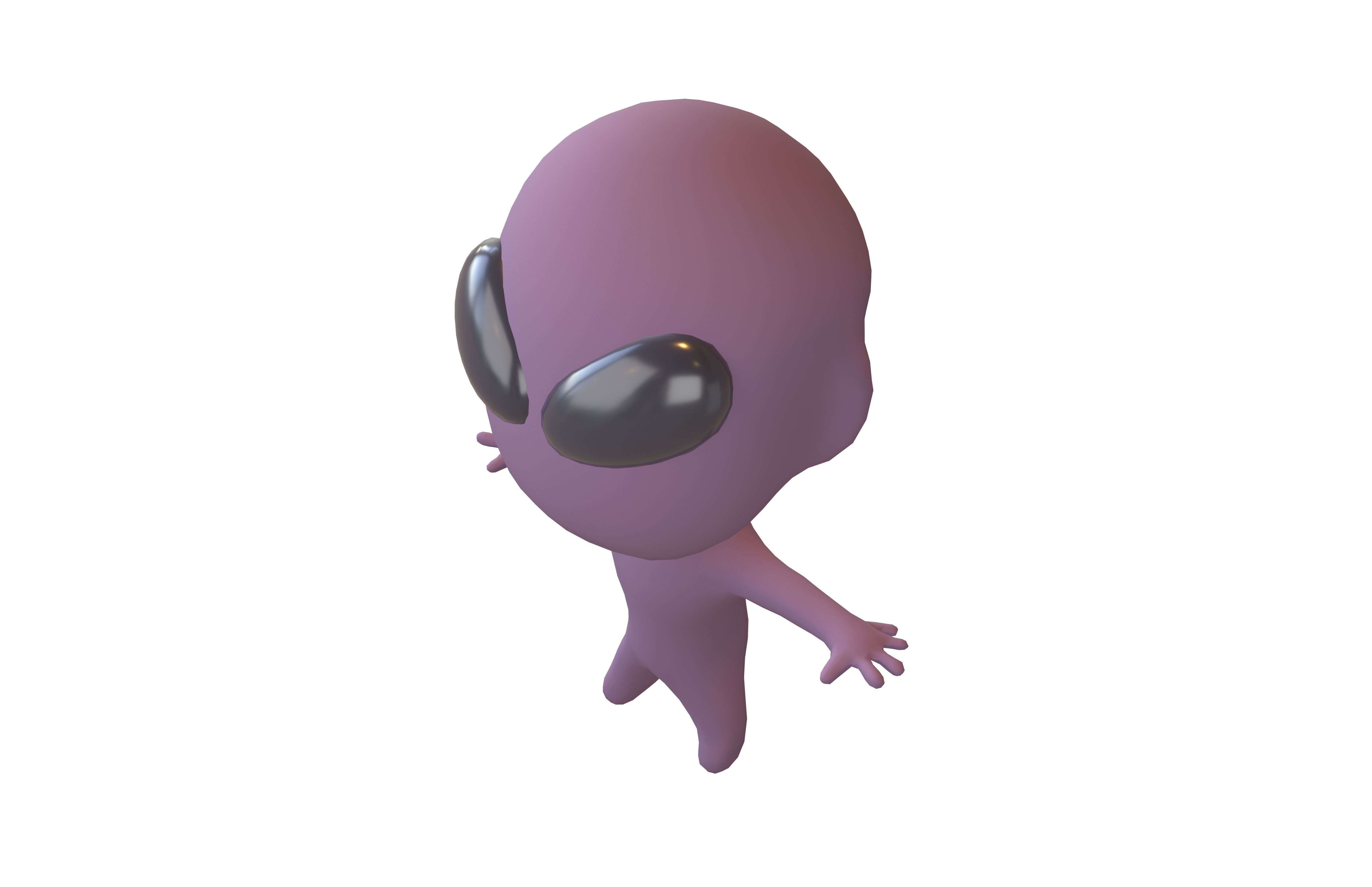 Cartoon Character Alien Monster v1 003 Low-poly 3D model_2