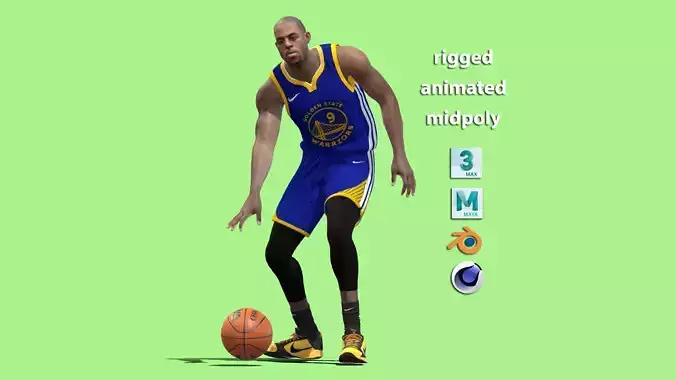 3D Rigged Andre Iguodala Golden State Warriors NBA 3D model