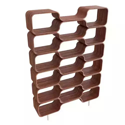 Wooden BookShelf Low-poly 3D model