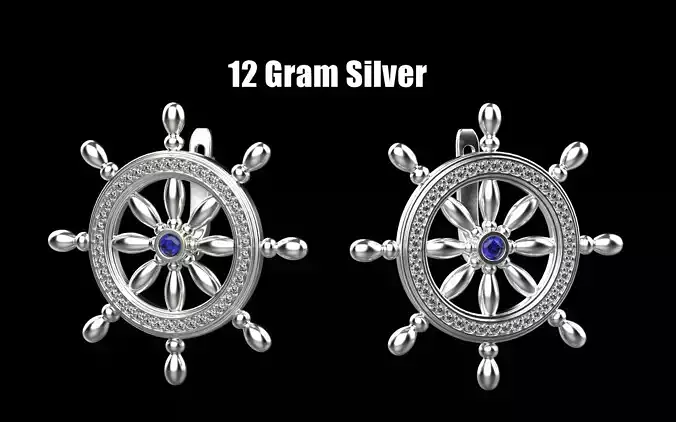 ships wheel earring model 348