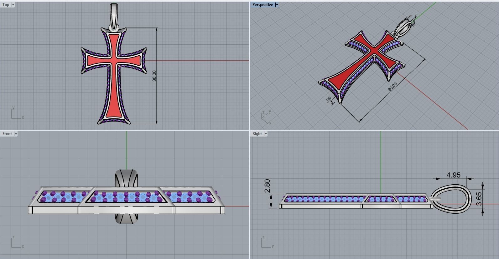 Enamel cross model 350 3D print model_2