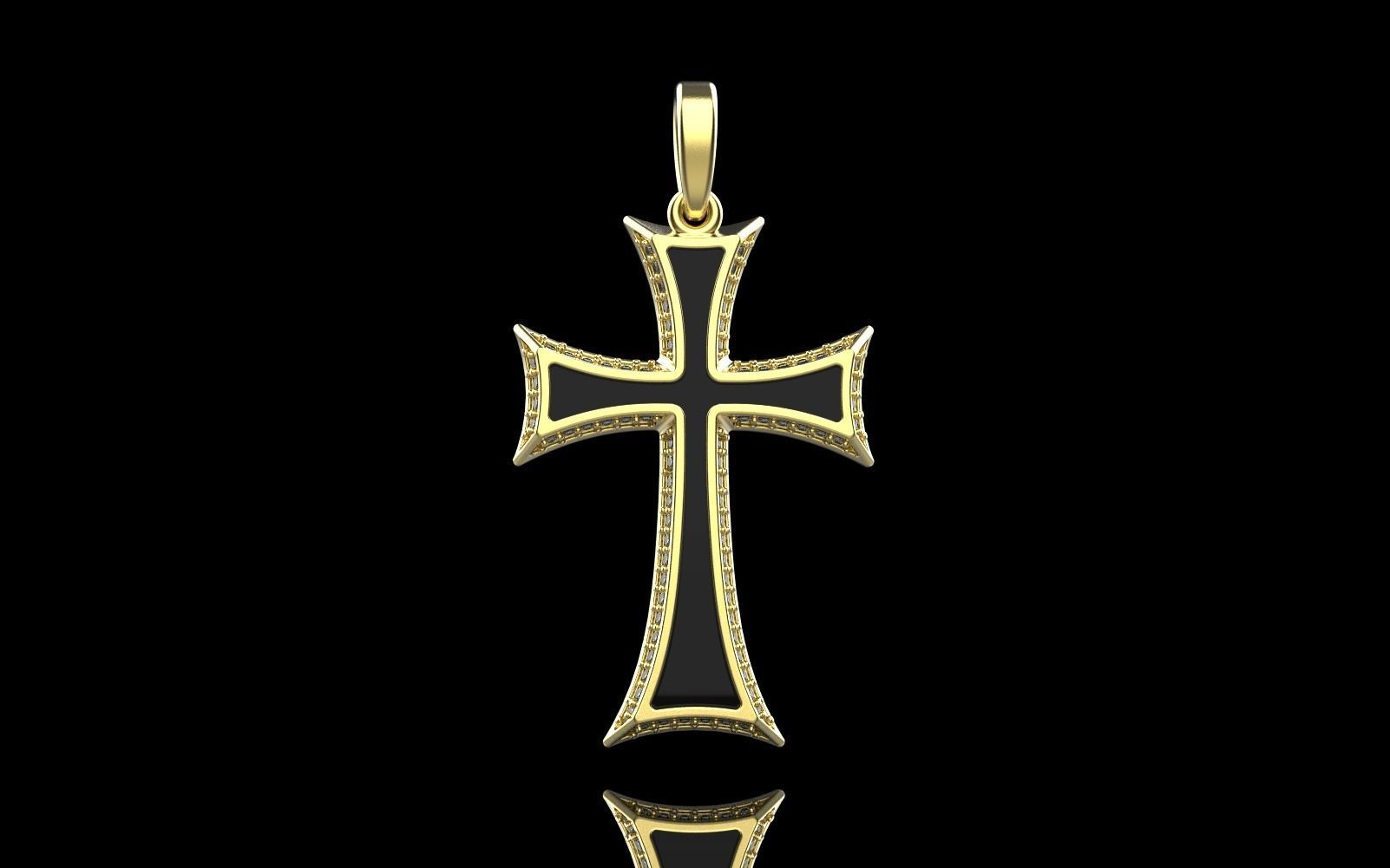 Enamel cross model 350 3D print model_14