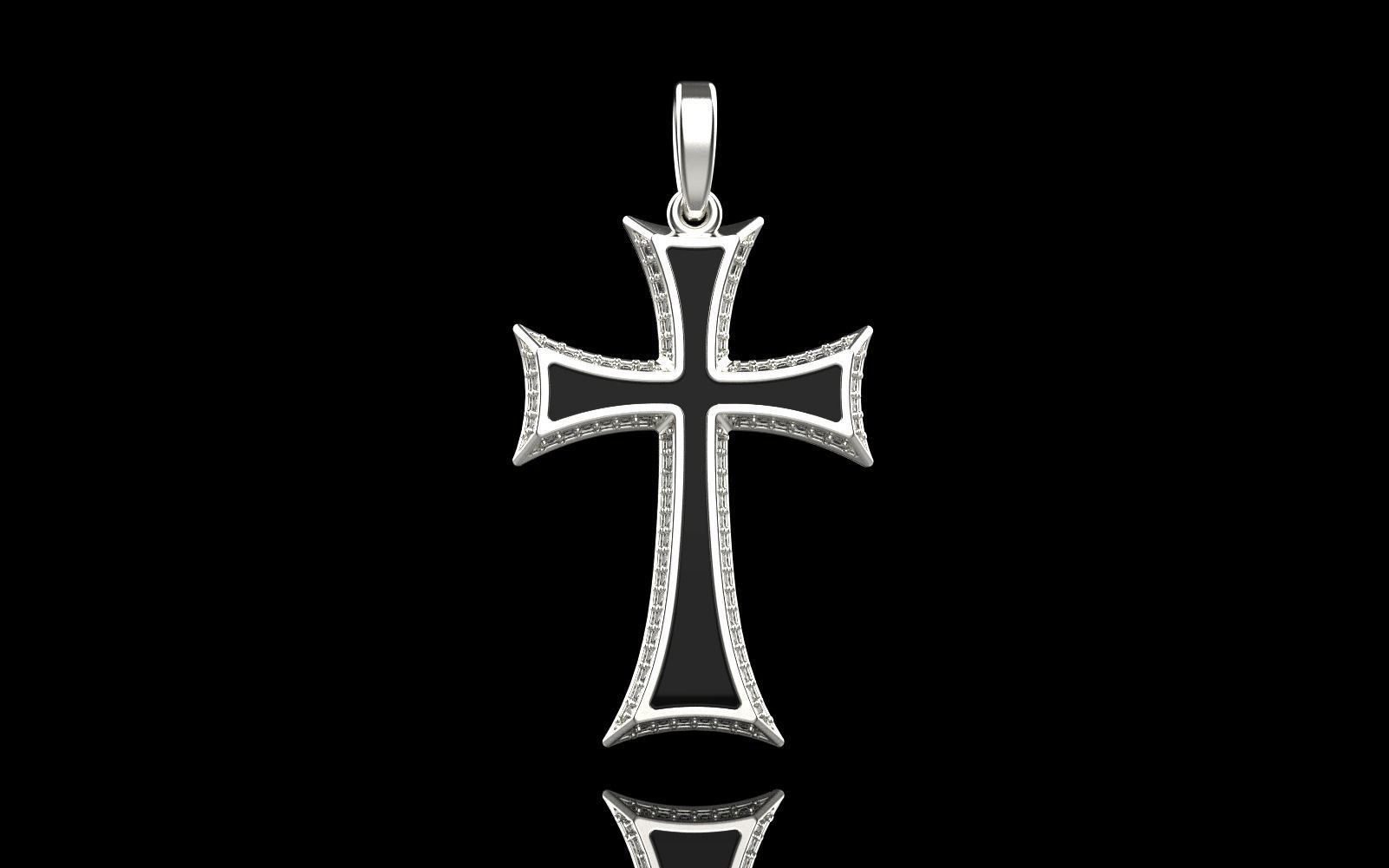 Enamel cross model 350 3D print model_17