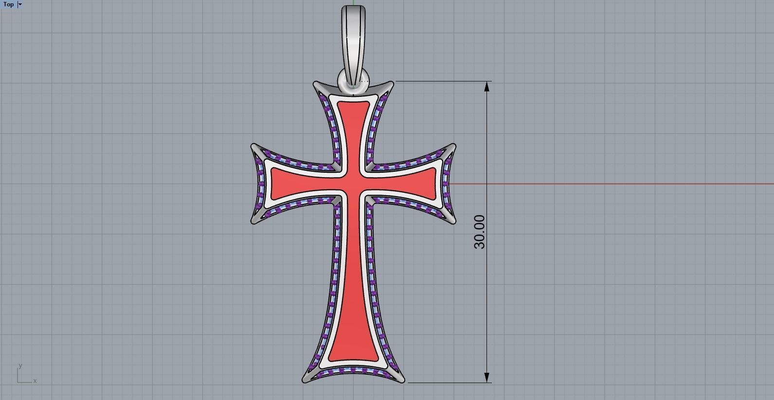Enamel cross model 350 3D print model_8