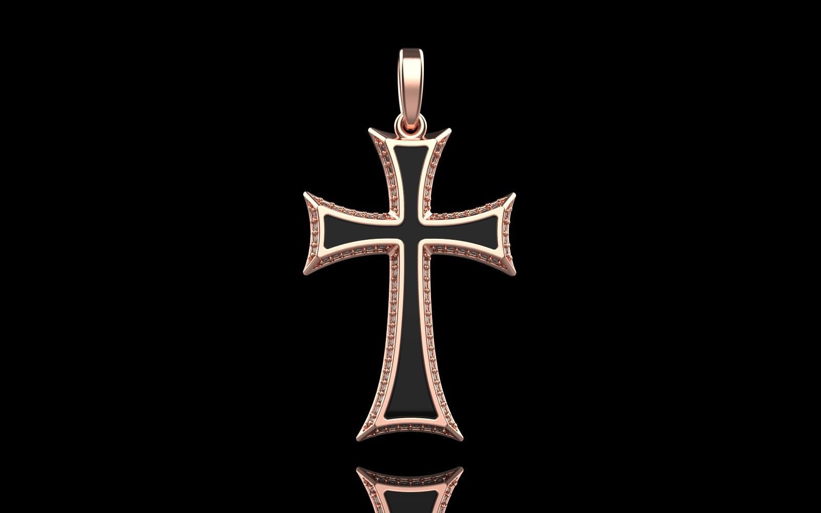 Enamel cross model 350 3D print model_1