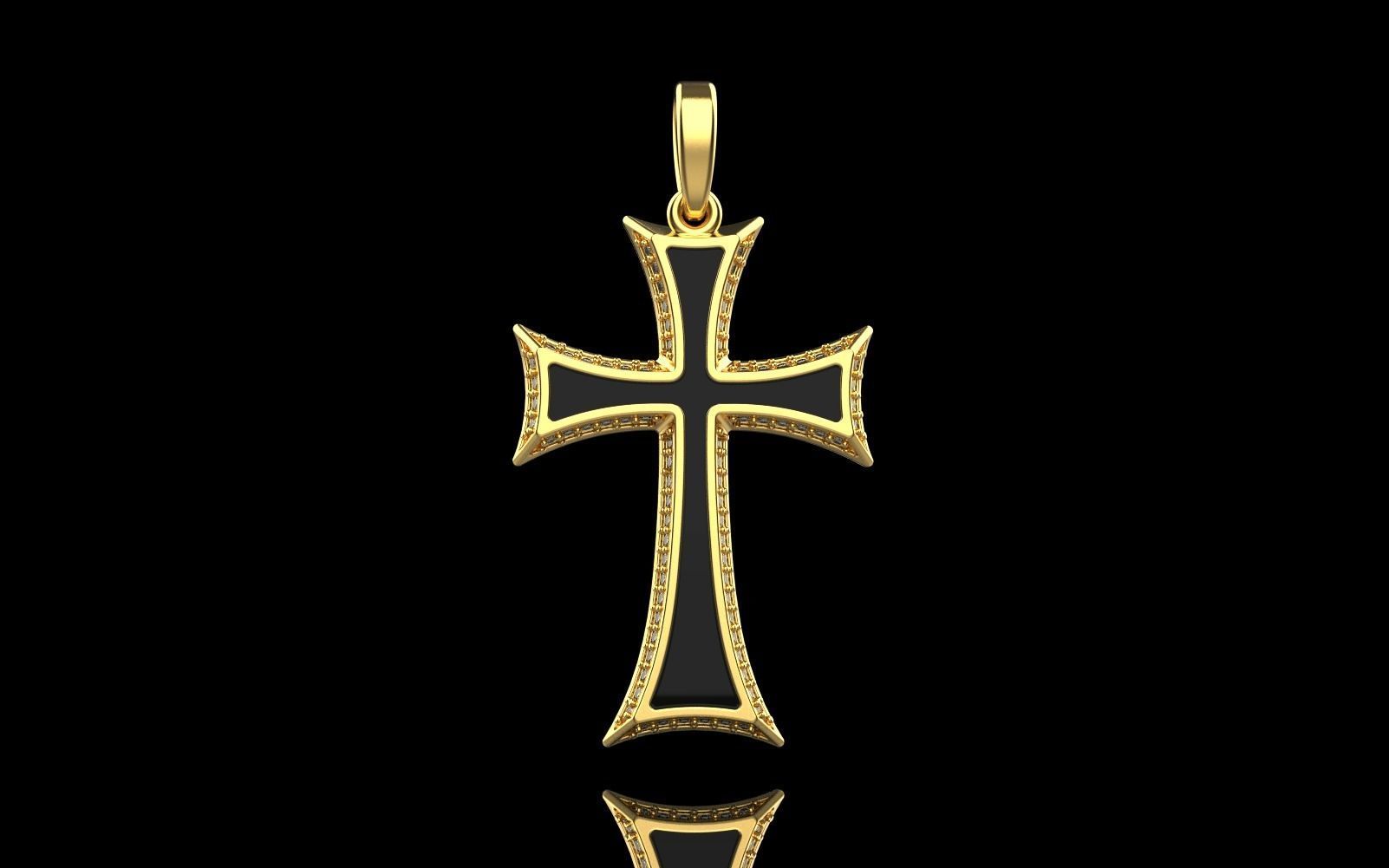 Enamel cross model 350 3D print model_6