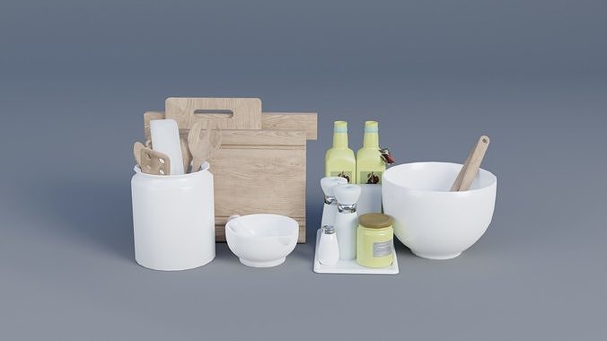 Kitchen Set Low-poly 3D model