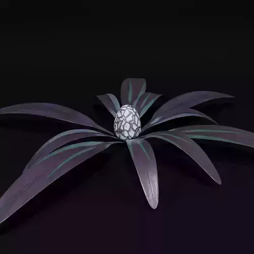 Tropical Alien Plant Low-poly 3D model