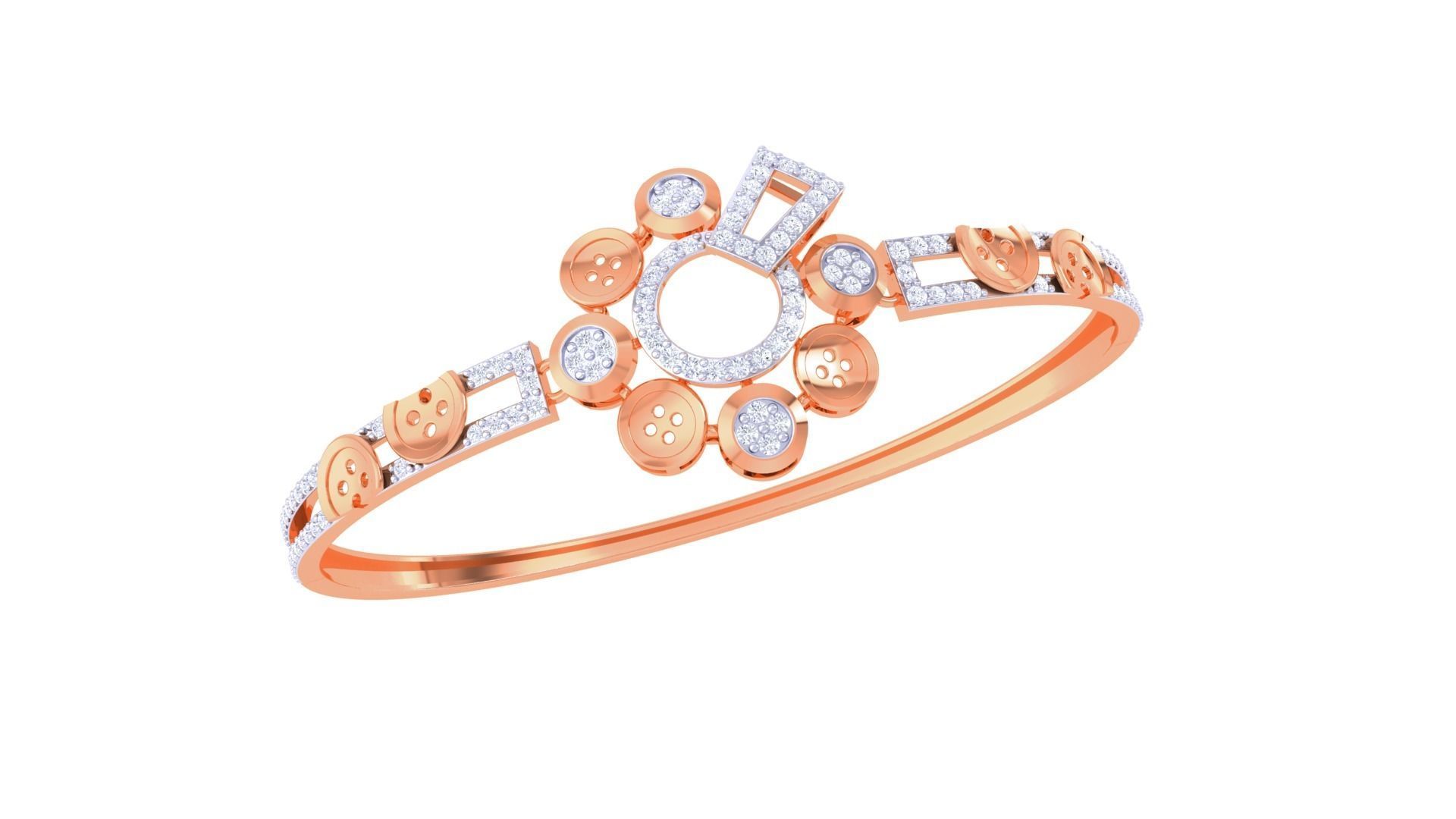 Women Diamond Bracelet 3dm stl obj gltf glb 3mf renders detail 3D print model_6