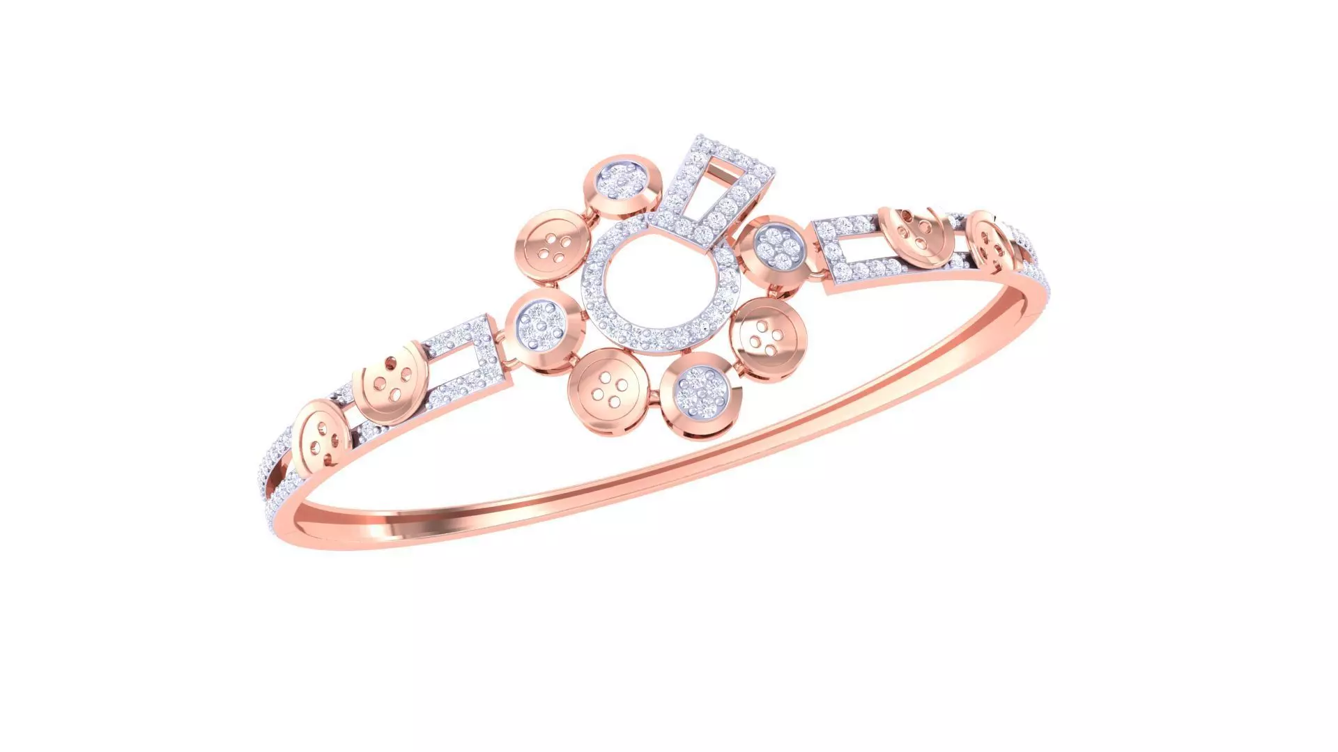 Women Diamond Bracelet 3dm stl obj gltf glb 3mf renders detail 3D print model_0