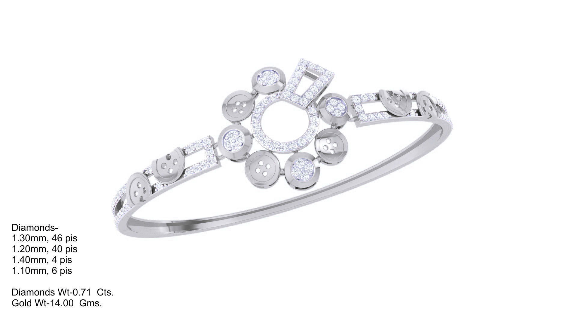 Women Diamond Bracelet 3dm stl obj gltf glb 3mf renders detail 3D print model_2