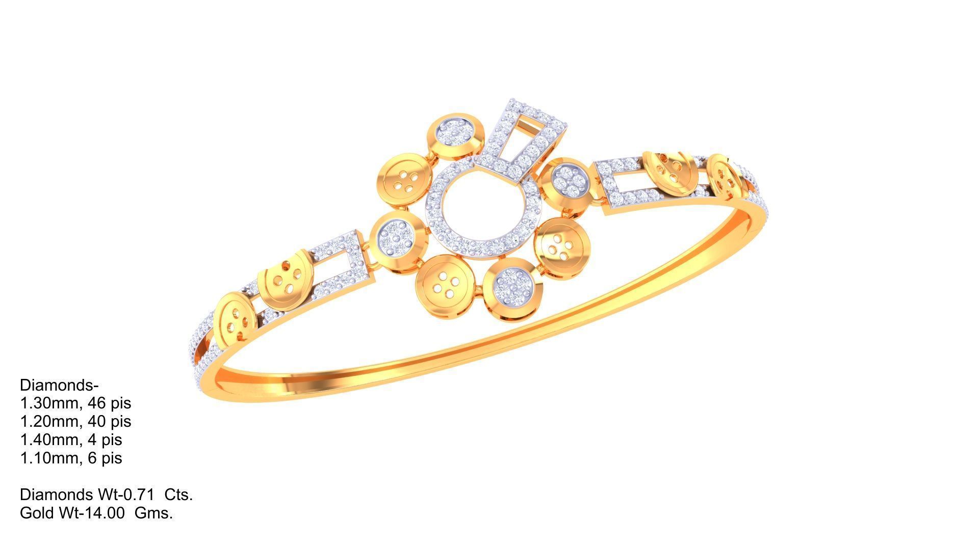 Women Diamond Bracelet 3dm stl obj gltf glb 3mf renders detail 3D print model_1