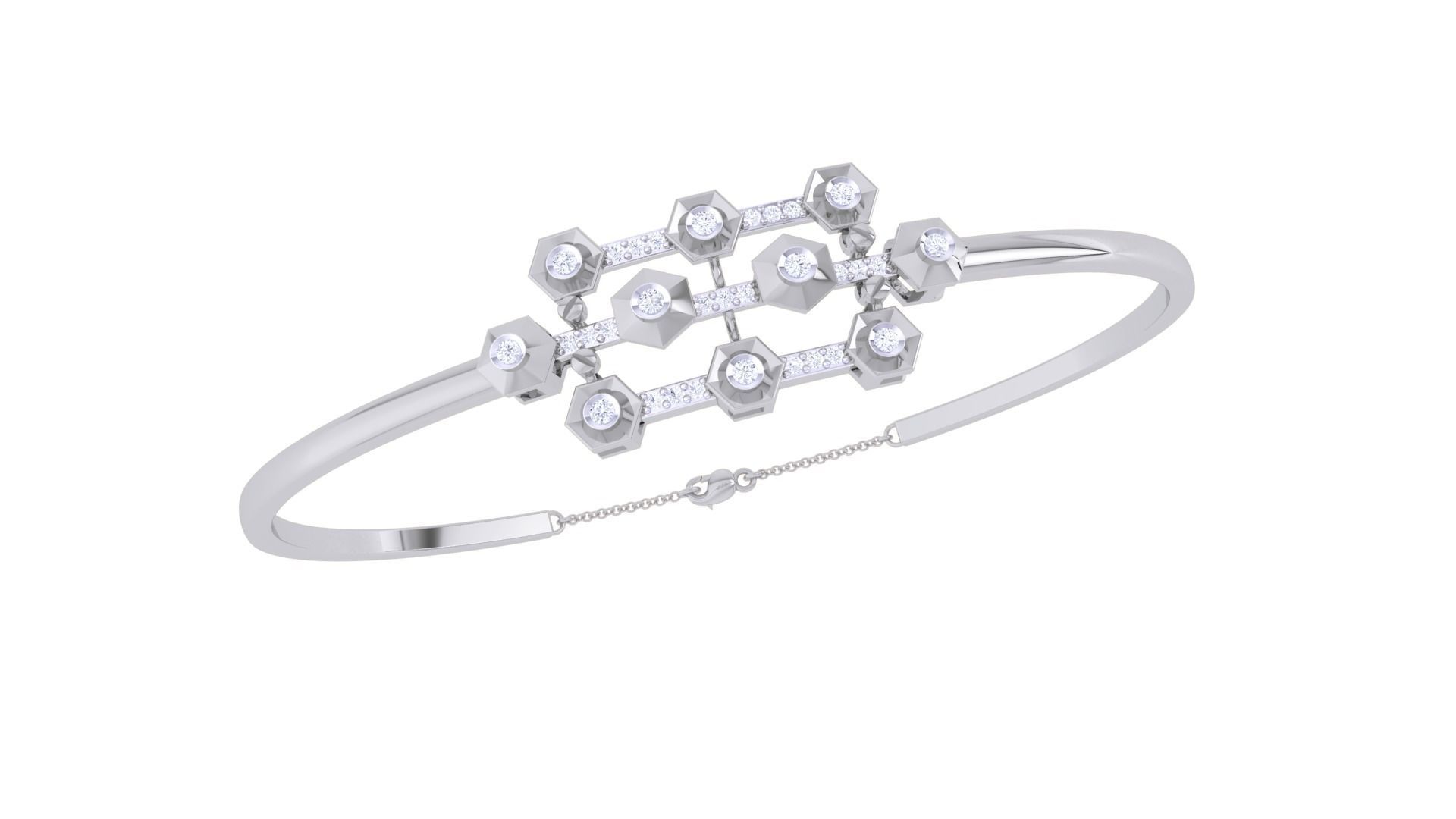 Women Diamond Bracelet 3dm stl obj gltf glb 3mf renders detail 3D print model_5